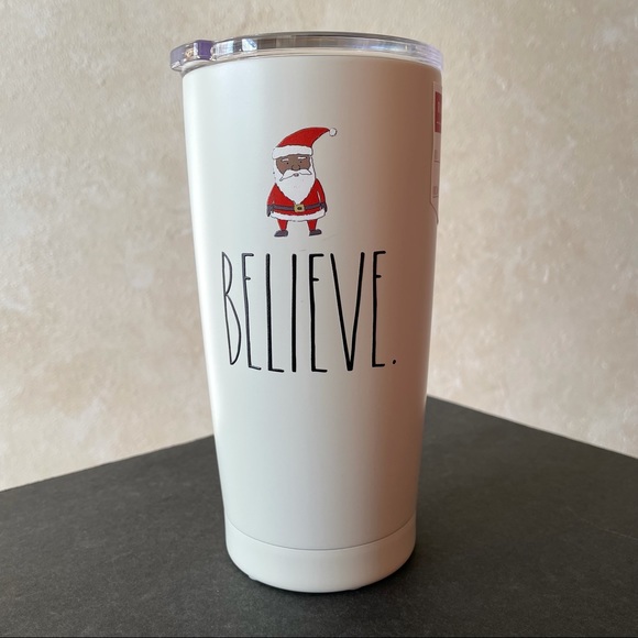 Rae Dunn BELIEVE Santa Insulated Stainless Steel 17 oz Tumbler NWT *FINAL PRICE* - Picture 1 of 3